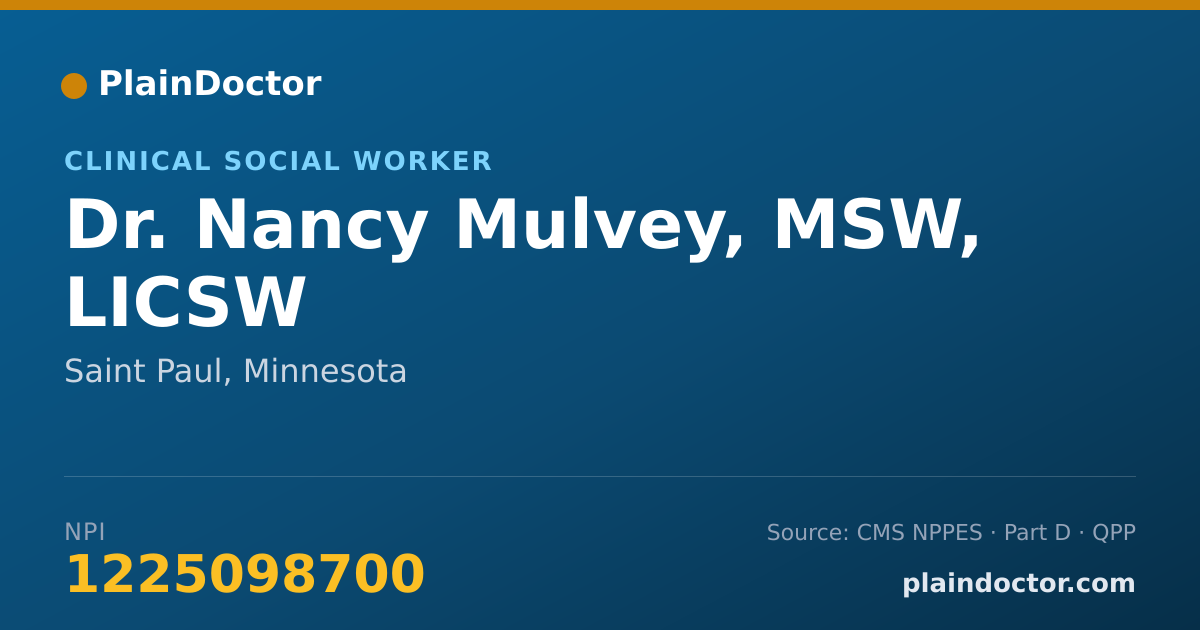 Shareable card for Nancy Mulvey, MSW, LICSW - Clinical Social Worker, Saint Paul, MN