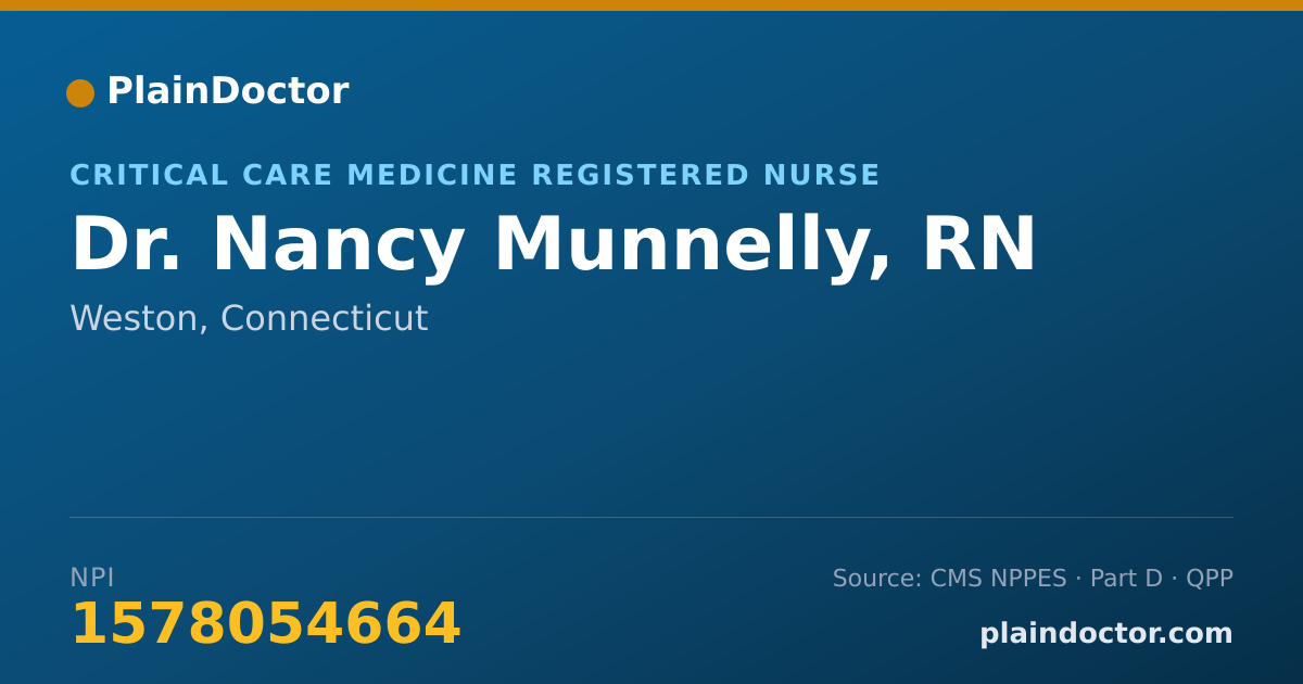 Shareable card for Nancy Munnelly, RN - Critical Care Medicine Registered Nurse, Weston, CT