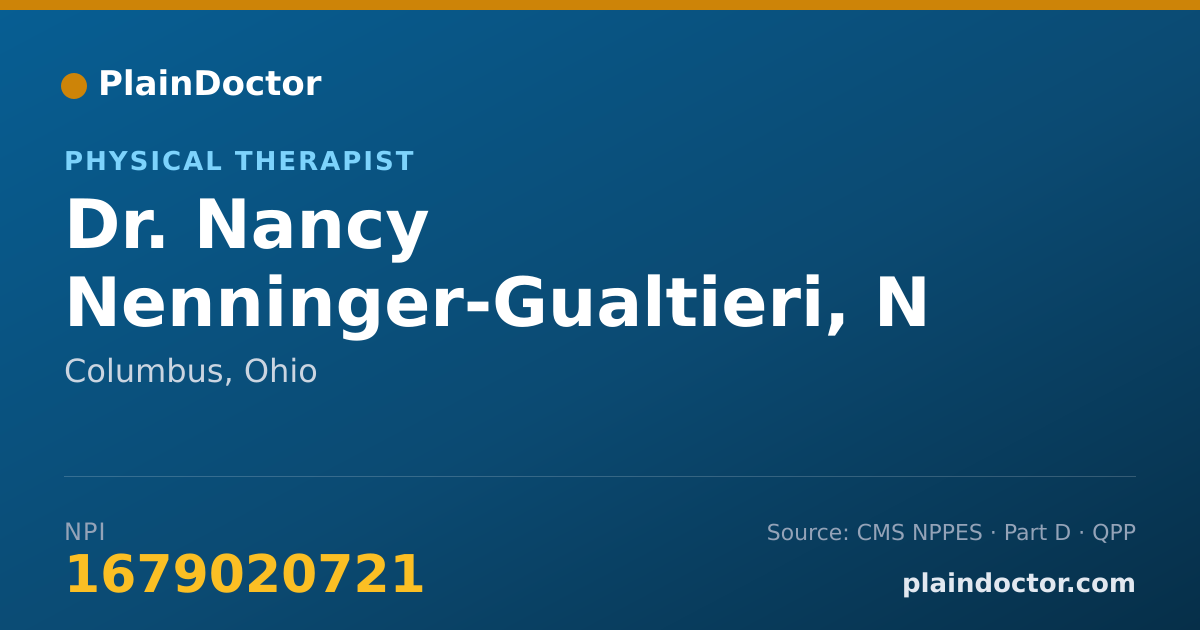 Shareable card for Nancy Nenninger-Gualtieri, N - Physical Therapist, Columbus, OH