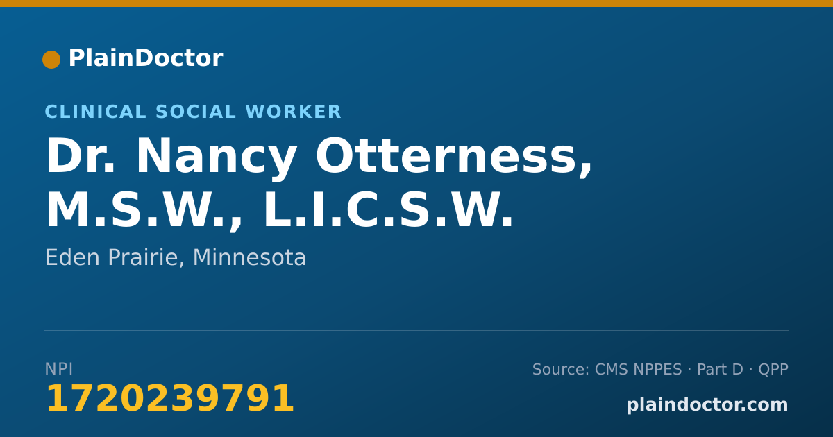 Shareable card for Nancy Otterness, M.S.W., L.I.C.S.W. - Clinical Social Worker, Eden Prairie, MN