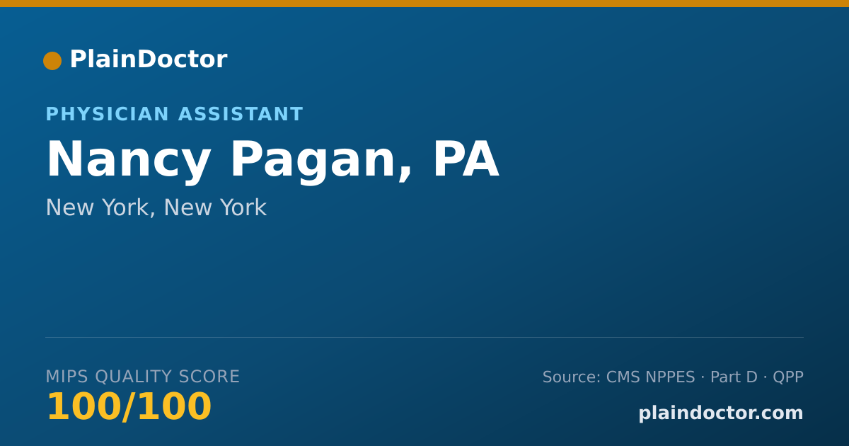 Shareable card for Nancy Pagan, PA - Physician Assistant, New York, NY