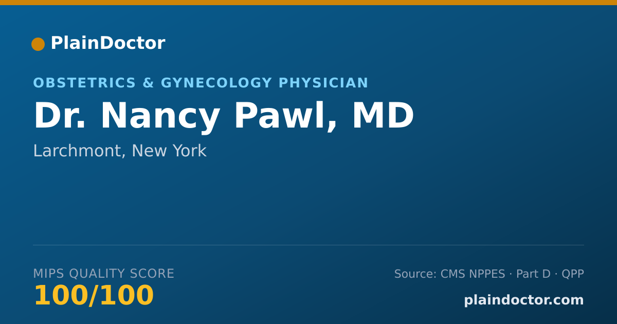 Shareable card for Nancy Pawl, MD - Obstetrics & Gynecology Physician, Larchmont, NY