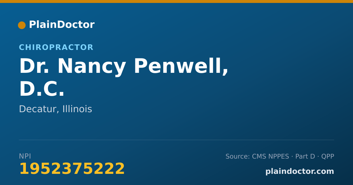 Shareable card for Nancy Penwell, D.C. - Chiropractor, Decatur, IL