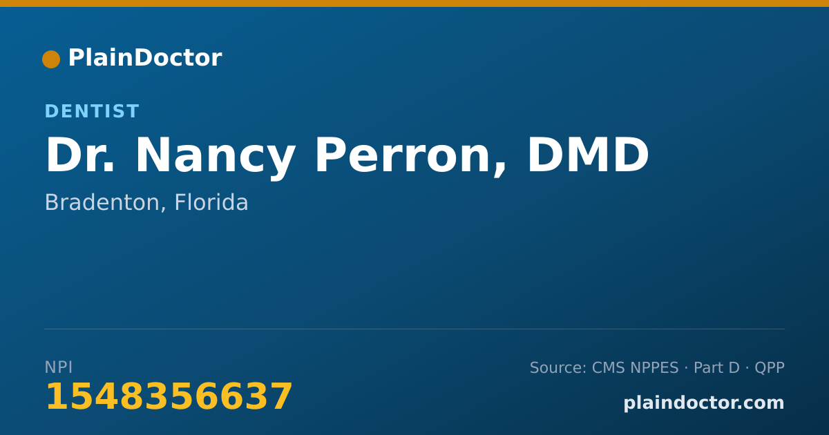 Shareable card for Nancy Perron, DMD - Dentist, Bradenton, FL