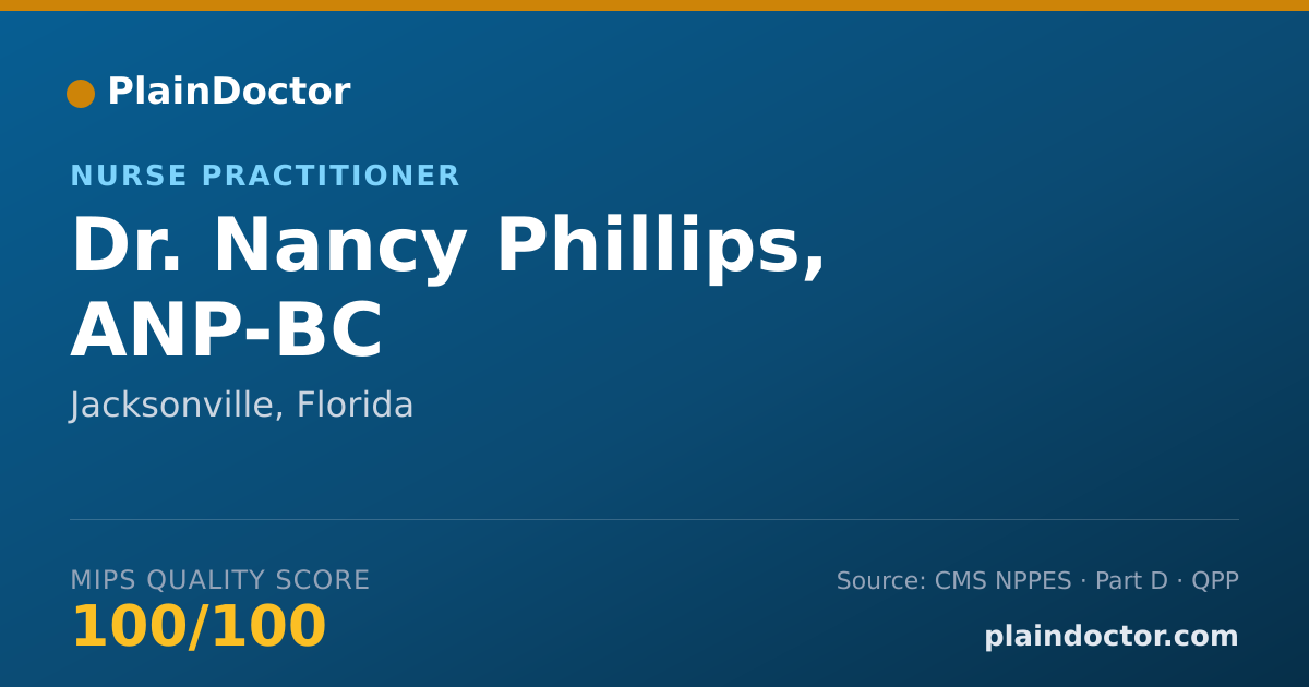 Shareable card for Nancy Phillips, ANP-BC - Nurse Practitioner, Jacksonville, FL