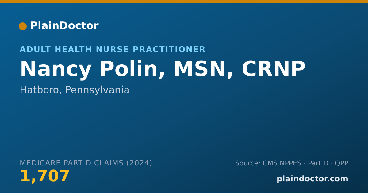 Shareable card for Nancy Polin, MSN, CRNP - Adult Health Nurse Practitioner, Hatboro, PA