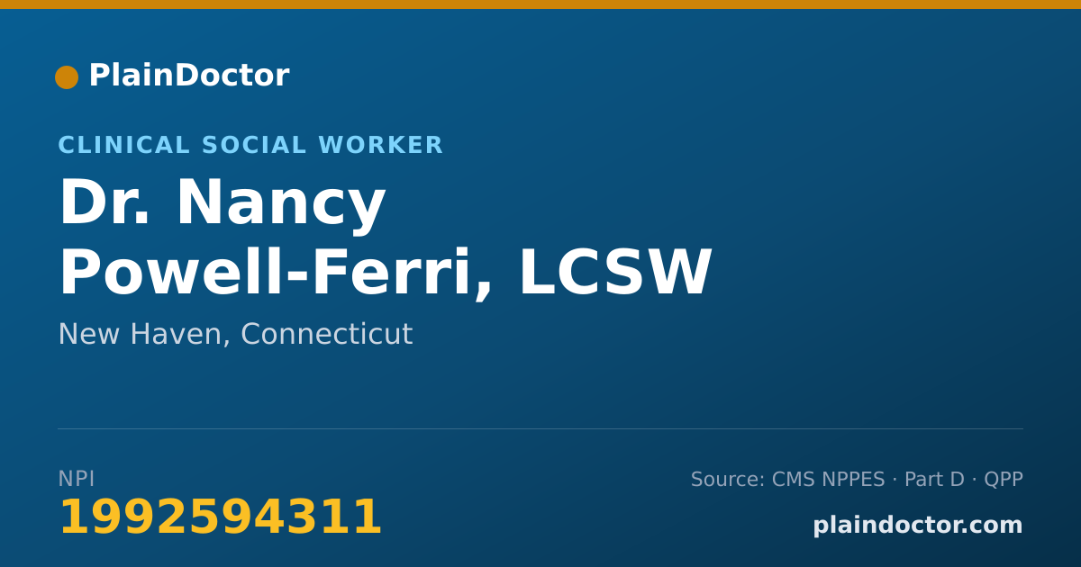 Shareable card for Nancy Powell-Ferri, LCSW - Clinical Social Worker, New Haven, CT