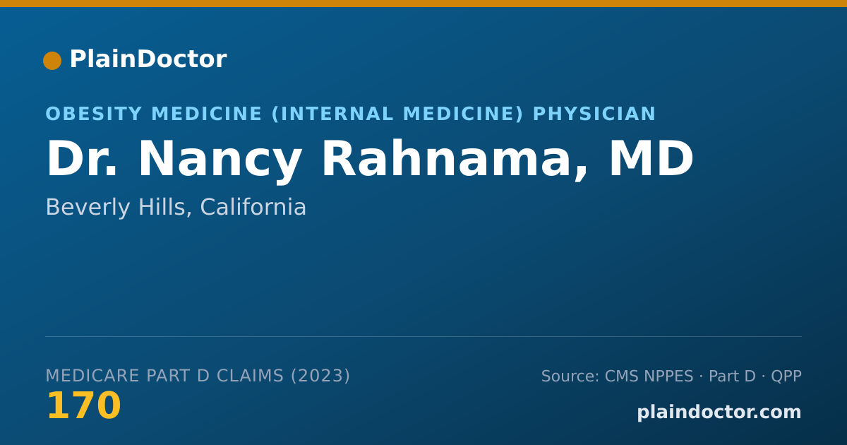 Shareable card for Nancy Rahnama, MD - Obesity Medicine (Internal Medicine) Physician, Beverly Hills, CA