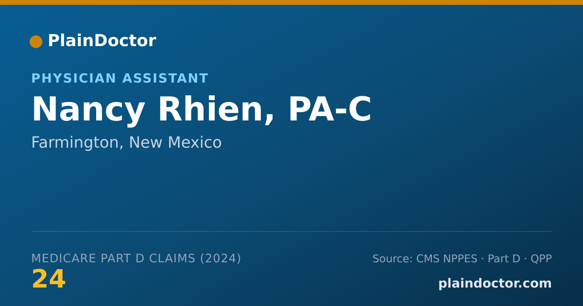Shareable card for Nancy Rhien, PA-C - Physician Assistant, Farmington, NM