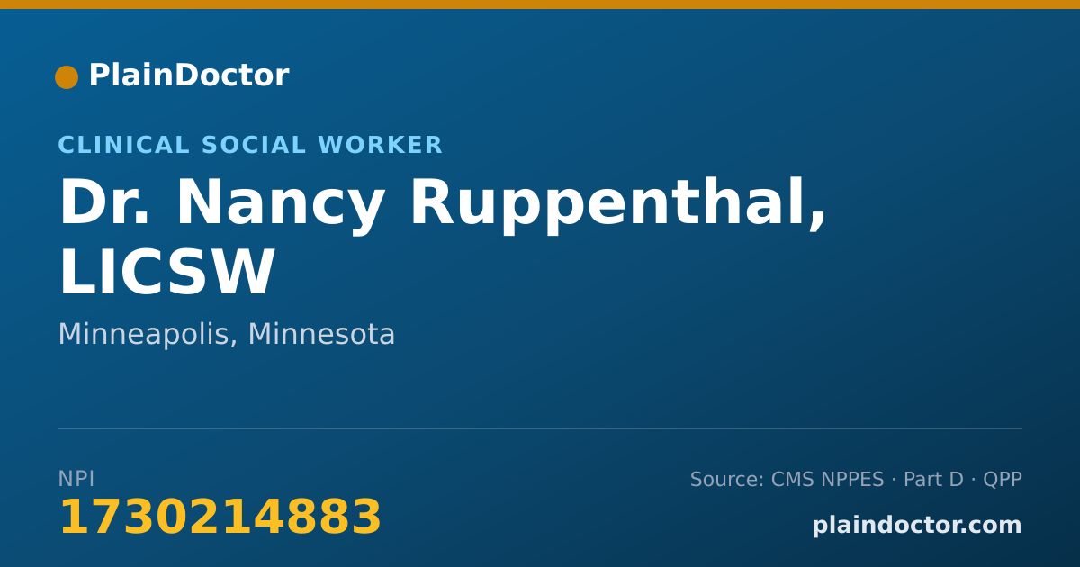 Shareable card for Nancy Ruppenthal, LICSW - Clinical Social Worker, Minneapolis, MN