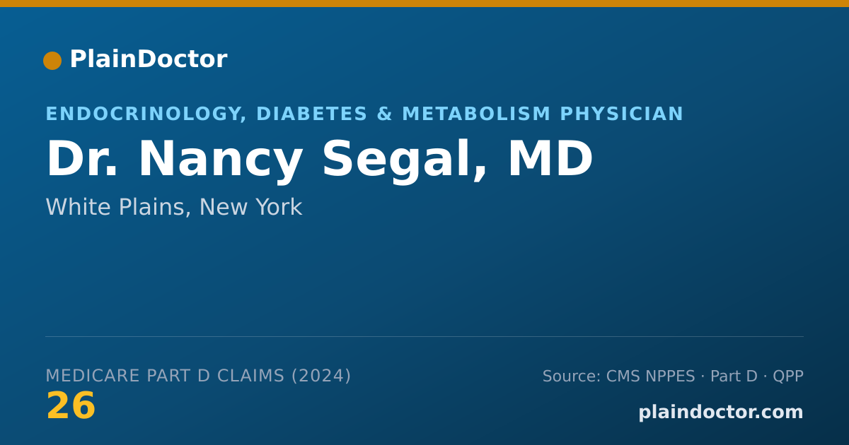 Shareable card for Nancy Segal, MD - Endocrinology, Diabetes & Metabolism Physician, White Plains, NY