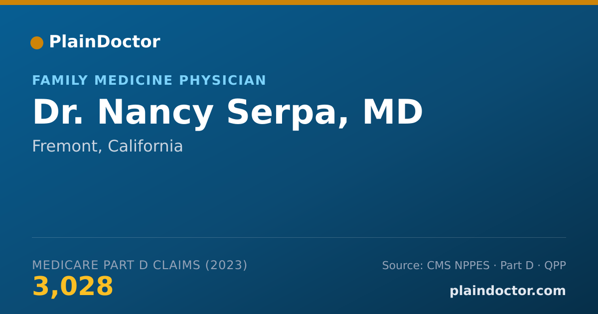 Shareable card for Nancy Serpa, MD - Family Medicine Physician, Fremont, CA