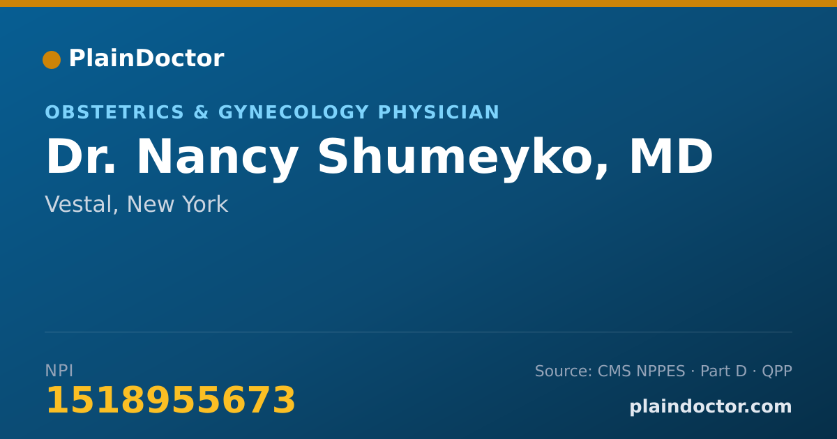 Shareable card for Nancy Shumeyko, MD - Obstetrics & Gynecology Physician, Vestal, NY