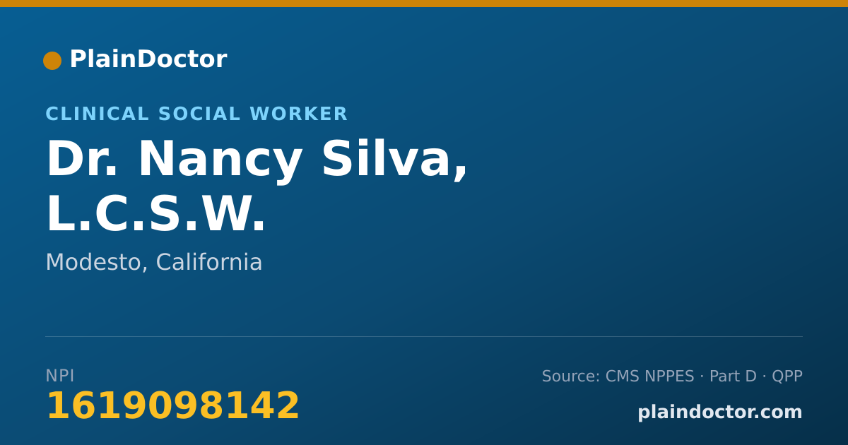 Shareable card for Nancy Silva, L.C.S.W. - Clinical Social Worker, Modesto, CA