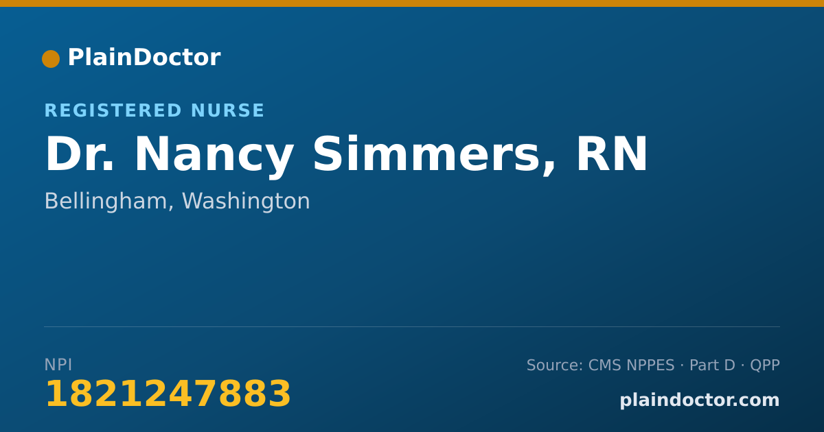 Shareable card for Nancy Simmers, RN - Registered Nurse, Bellingham, WA