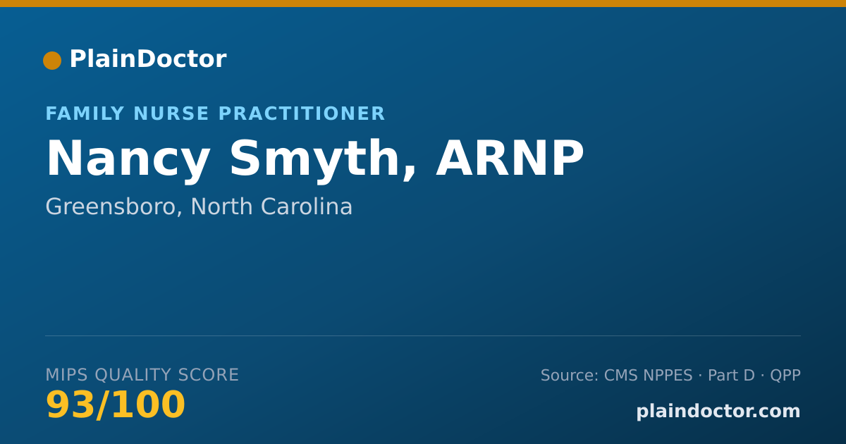 Shareable card for Nancy Smyth, ARNP - Family Nurse Practitioner, Greensboro, NC