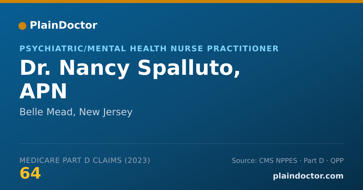Shareable card for Nancy Spalluto, APN - Psychiatric/Mental Health Nurse Practitioner, Belle Mead, NJ