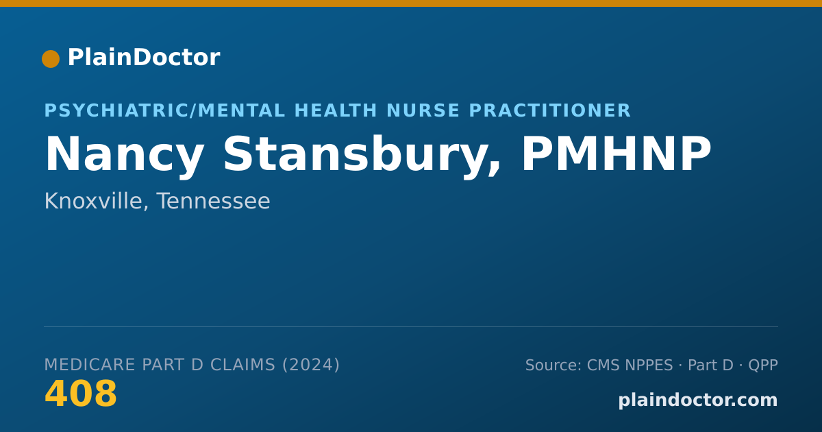 Shareable card for Nancy Stansbury, PMHNP - Psychiatric/Mental Health Nurse Practitioner, Knoxville, TN
