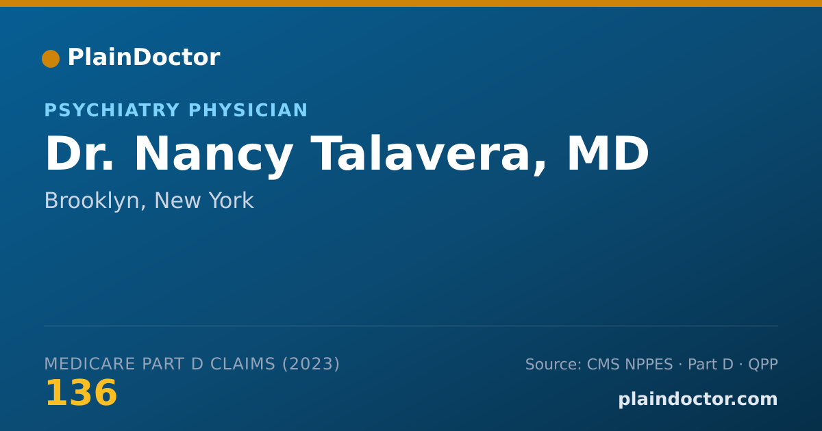 Shareable card for Nancy Talavera, MD - Psychiatry Physician, Brooklyn, NY