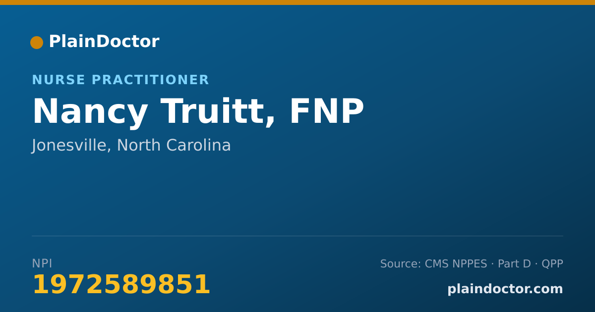 Shareable card for Nancy Truitt, FNP - Nurse Practitioner, Jonesville, NC