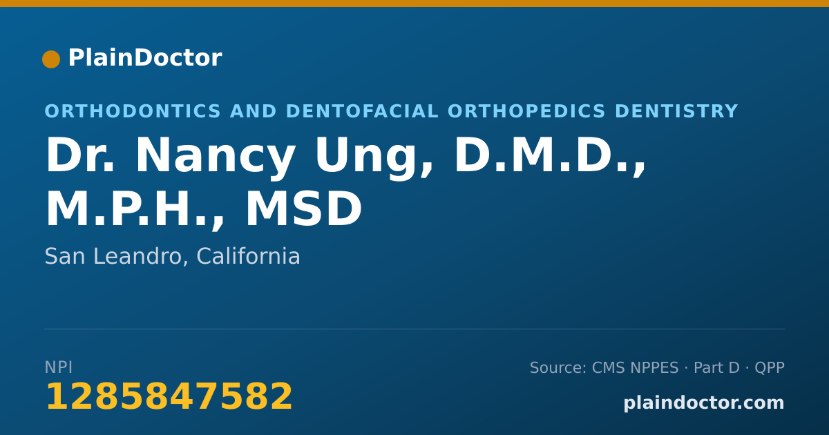 Shareable card for Nancy Ung, D.M.D., M.P.H., MSD - Orthodontics and Dentofacial Orthopedics Dentistry, San Leandro, CA