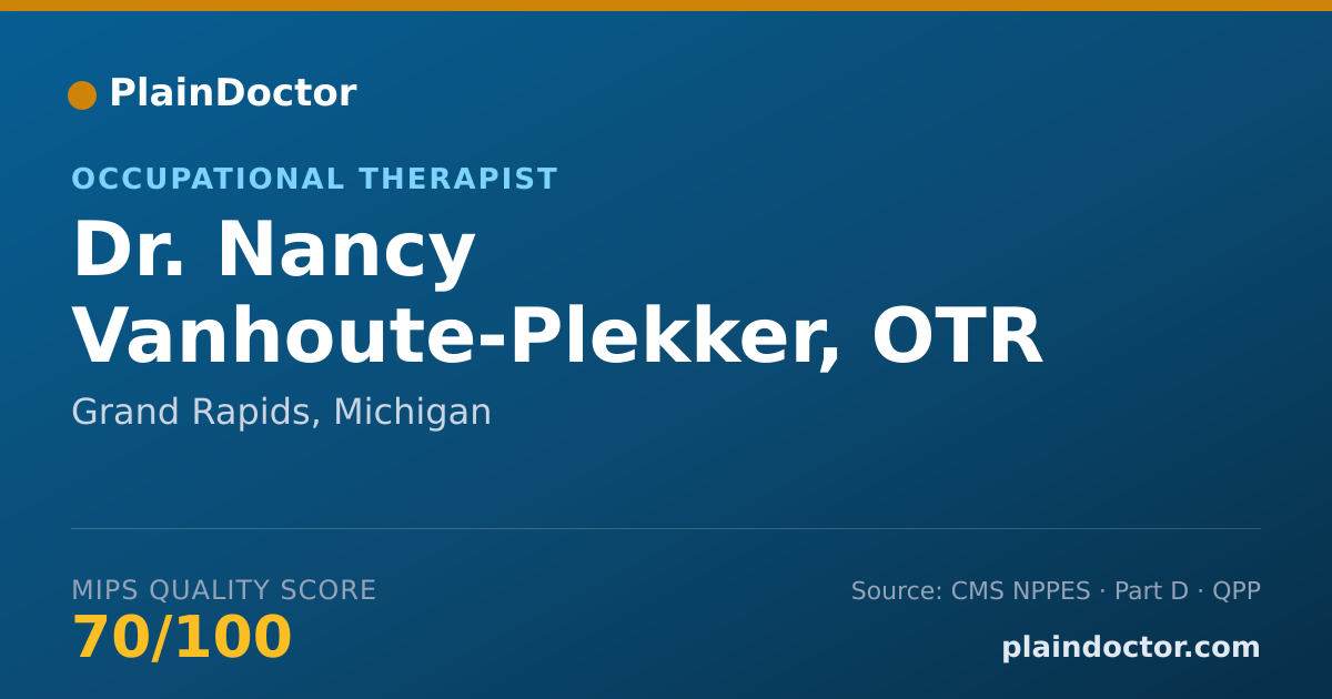 Shareable card for Nancy Vanhoute-Plekker, OTR - Occupational Therapist, Grand Rapids, MI