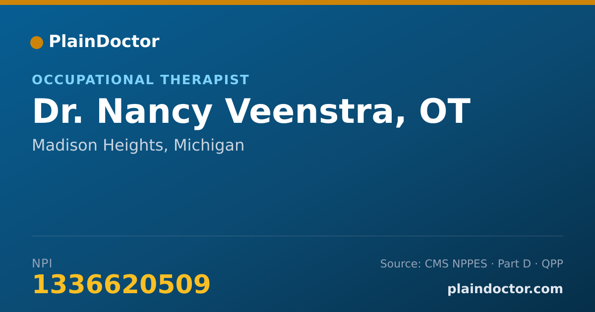 Shareable card for Nancy Veenstra, OT - Occupational Therapist, Madison Heights, MI