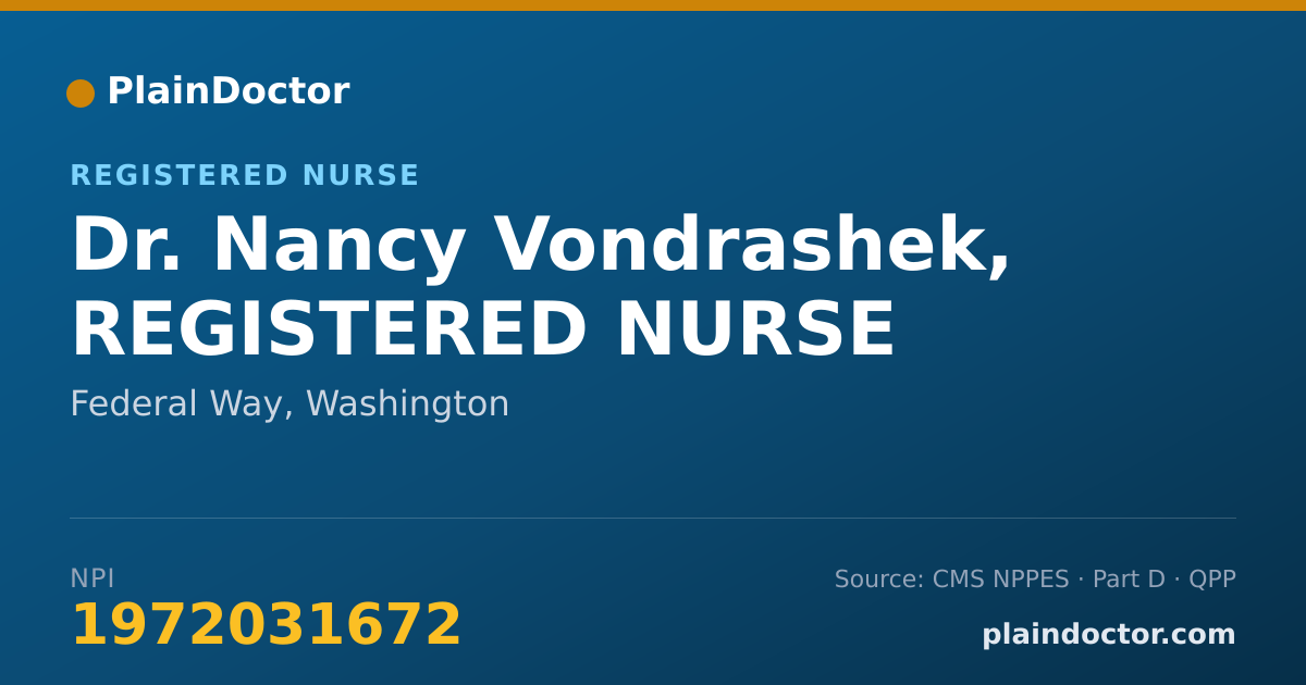 Shareable card for Nancy Vondrashek, REGISTERED NURSE - Registered Nurse, Federal Way, WA