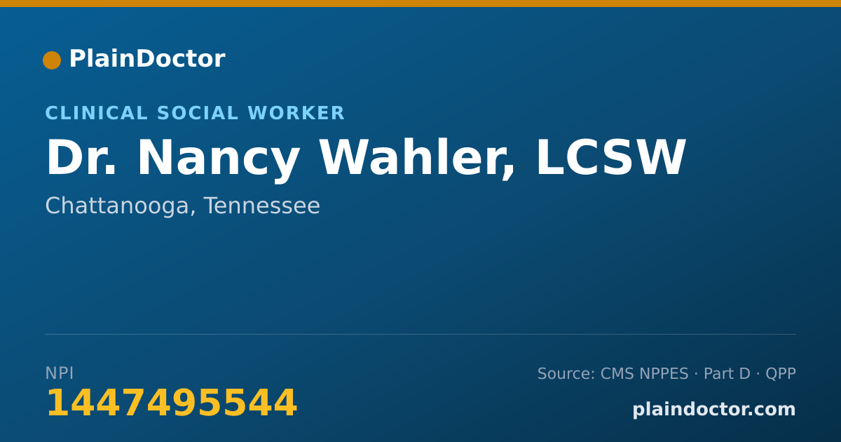 Shareable card for Nancy Wahler, LCSW - Clinical Social Worker, Chattanooga, TN