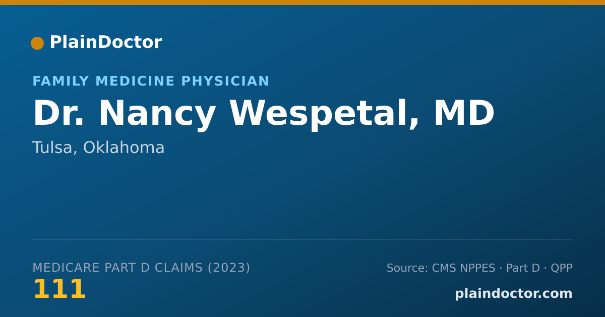 Shareable card for Nancy Wespetal, MD - Family Medicine Physician, Tulsa, OK