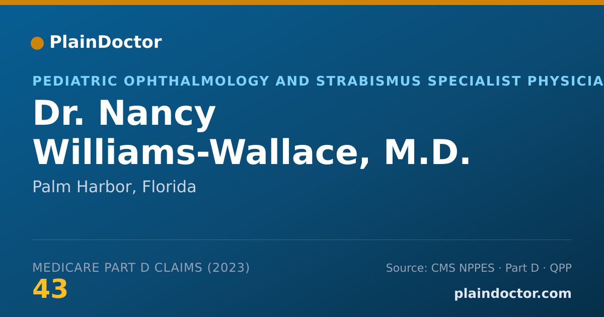 Shareable card for Nancy Williams-Wallace, M.D. - Pediatric Ophthalmology and Strabismus Specialist Physician, Palm Harbor, FL