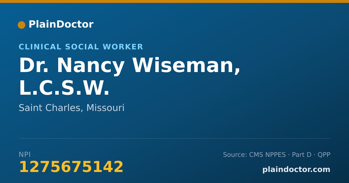 Shareable card for Nancy Wiseman, L.C.S.W. - Clinical Social Worker, Saint Charles, MO