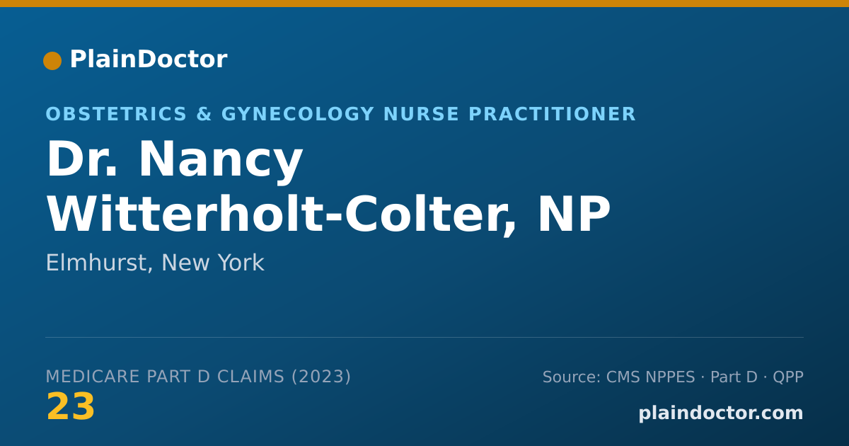 Shareable card for Nancy Witterholt-Colter, NP - Obstetrics & Gynecology Nurse Practitioner, Elmhurst, NY