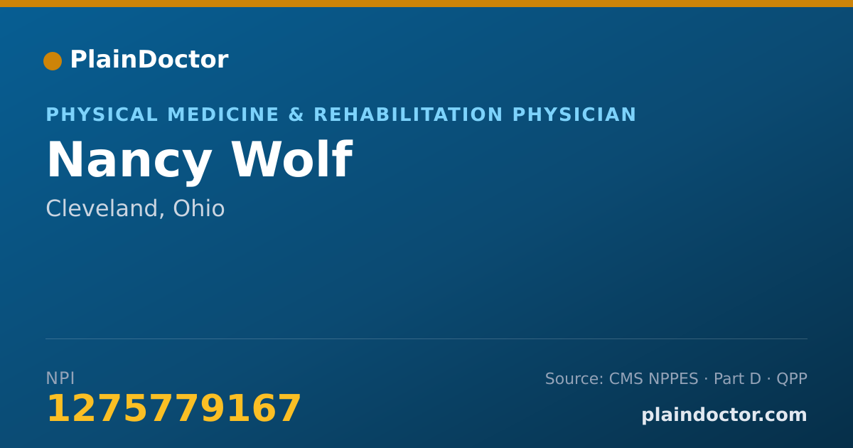 Shareable card for Nancy Wolf - Physical Medicine & Rehabilitation Physician, Cleveland, OH