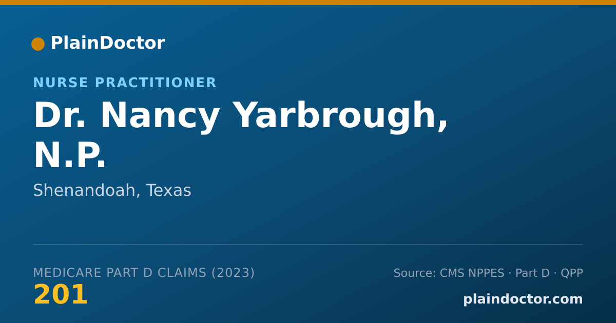 Shareable card for Nancy Yarbrough, N.P. - Nurse Practitioner, Shenandoah, TX