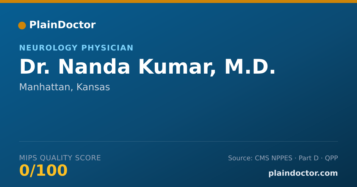 Shareable card for Nanda Kumar, M.D. - Neurology Physician, Manhattan, KS