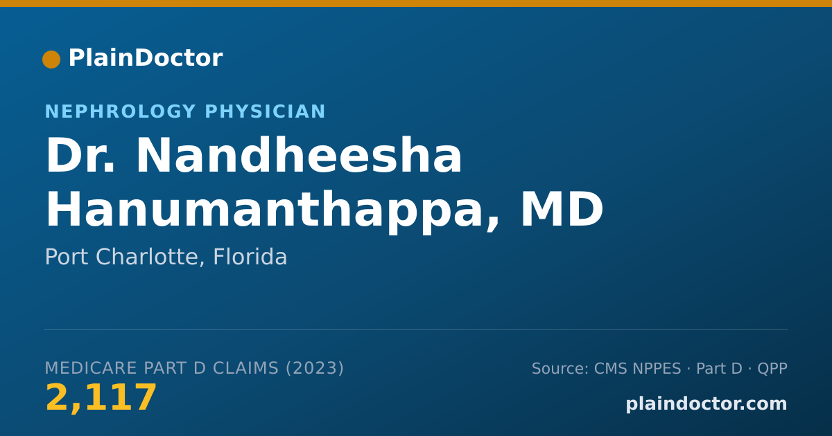 Shareable card for Nandheesha Hanumanthappa, MD - Nephrology Physician, Port Charlotte, FL