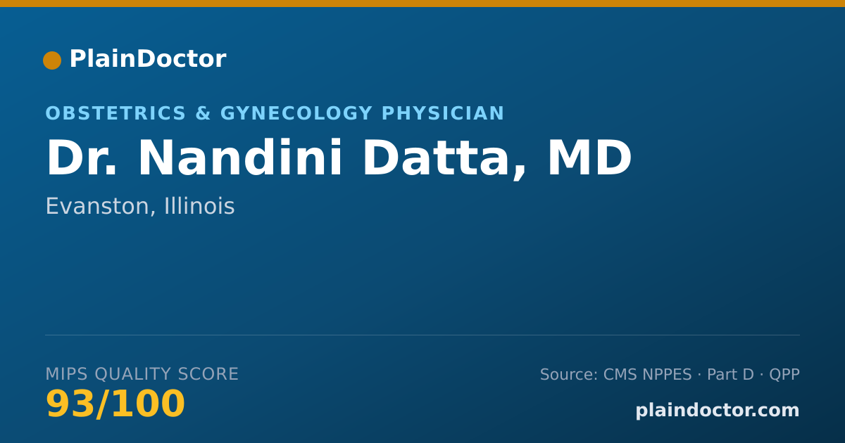 Shareable card for Nandini Datta, MD - Obstetrics & Gynecology Physician, Evanston, IL