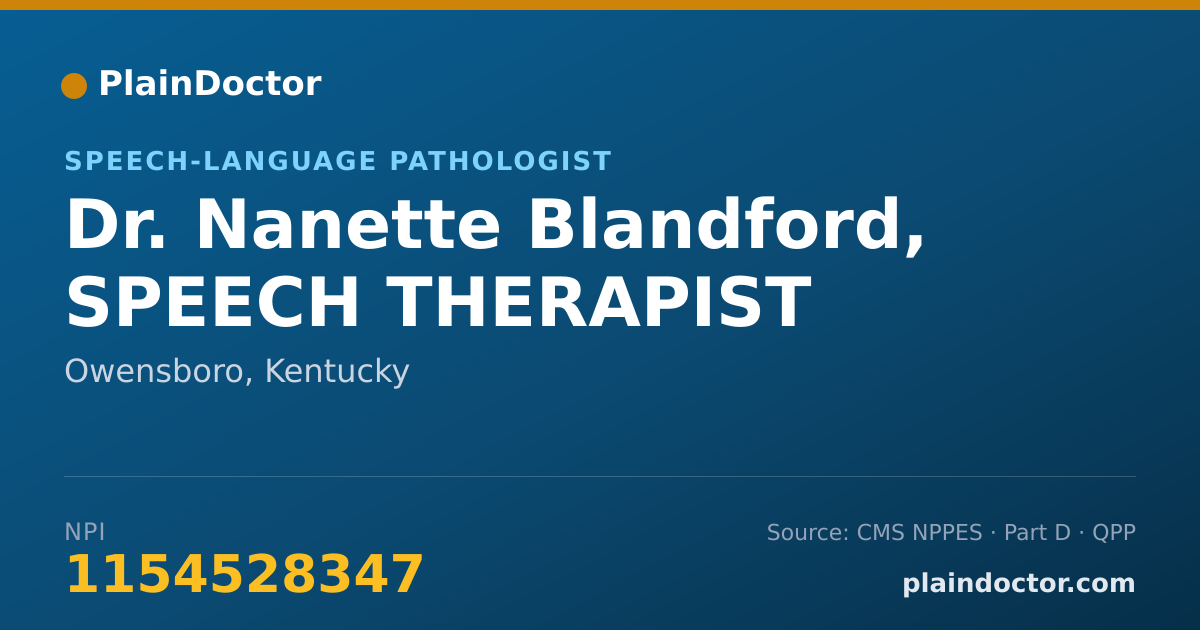 Shareable card for Nanette Blandford, SPEECH THERAPIST - Speech-Language Pathologist, Owensboro, KY