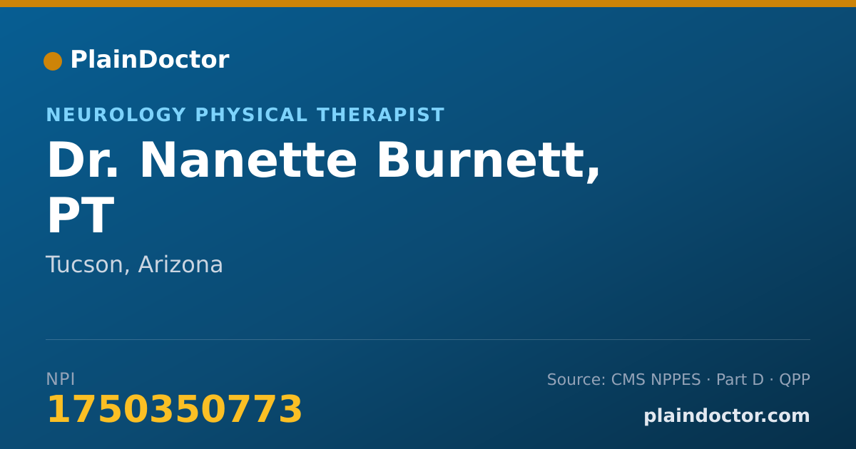 Shareable card for Nanette Burnett, PT - Neurology Physical Therapist, Tucson, AZ
