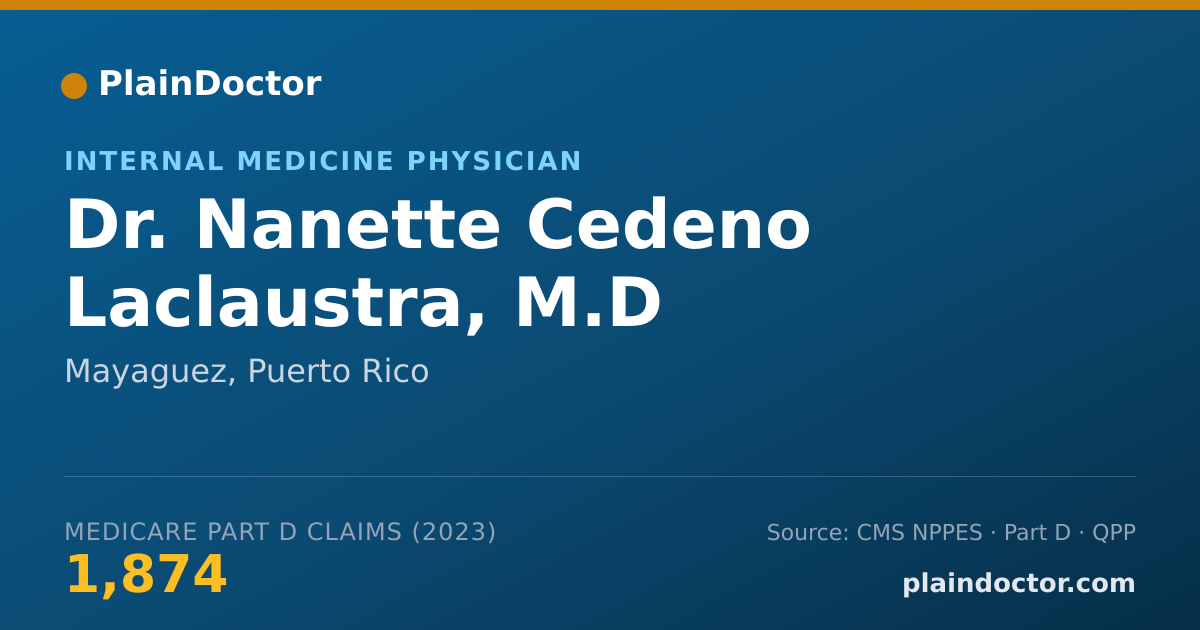 Shareable card for Nanette Cedeno Laclaustra, M.D - Internal Medicine Physician, Mayaguez, PR