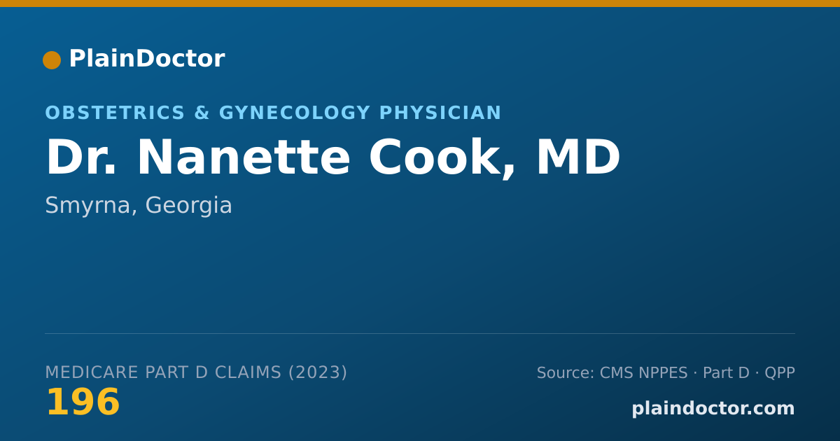 Shareable card for Nanette Cook, MD - Obstetrics & Gynecology Physician, Smyrna, GA