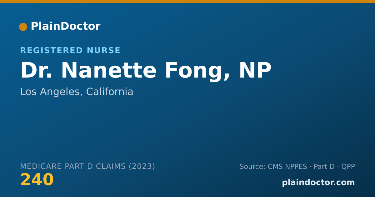 Shareable card for Nanette Fong, NP - Registered Nurse, Los Angeles, CA