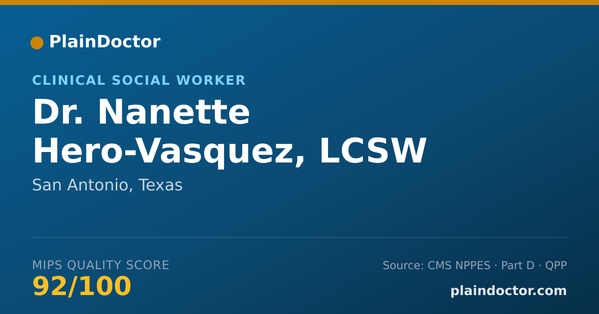 Shareable card for Nanette Hero-Vasquez, LCSW - Clinical Social Worker, San Antonio, TX