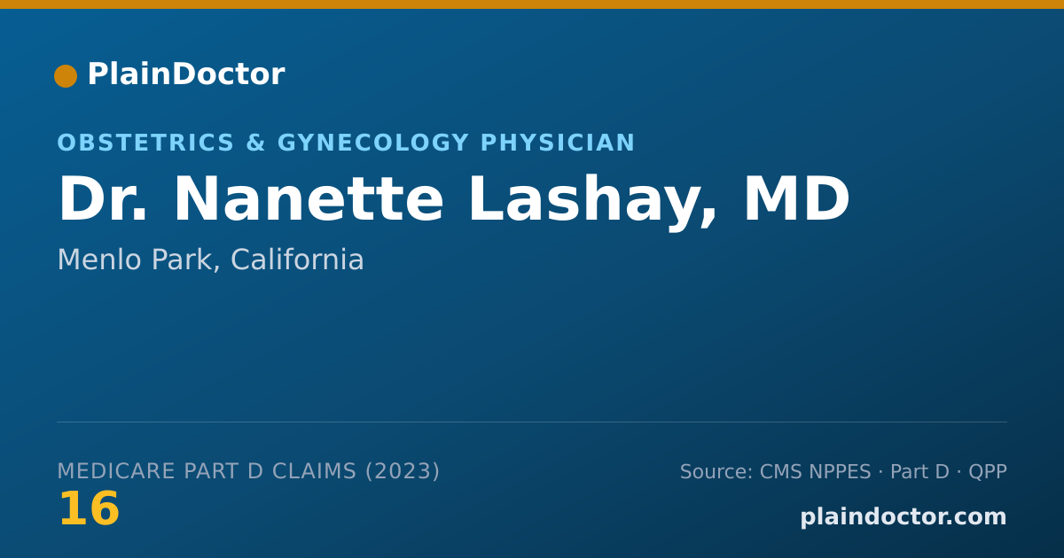 Shareable card for Nanette Lashay, MD - Obstetrics & Gynecology Physician, Menlo Park, CA