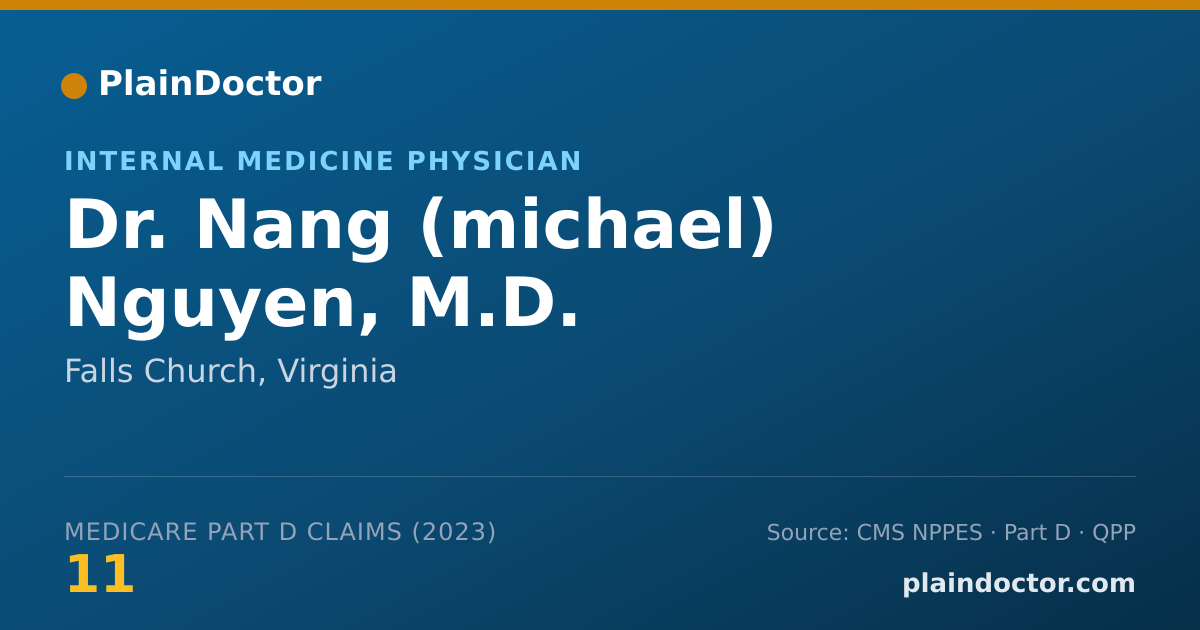 Shareable card for Nang (michael) Nguyen, M.D. - Internal Medicine Physician, Falls Church, VA