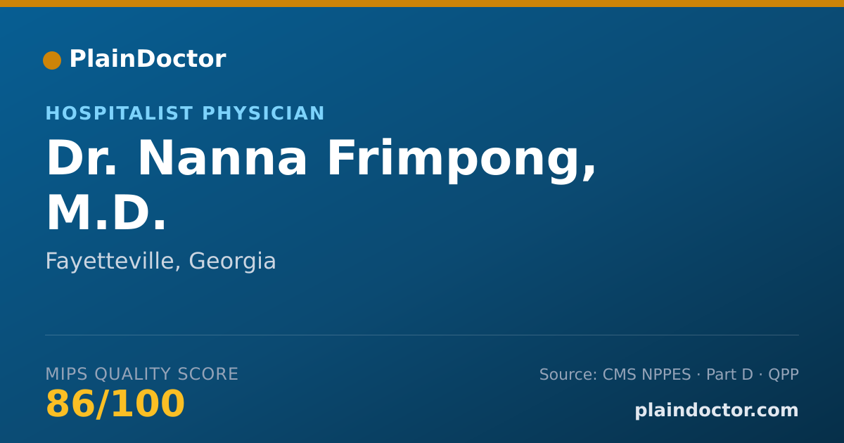Shareable card for Nanna Frimpong, M.D. - Hospitalist Physician, Fayetteville, GA