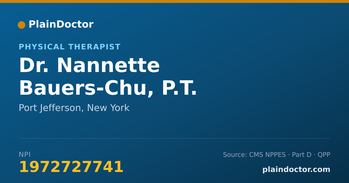Shareable card for Nannette Bauers-Chu, P.T. - Physical Therapist, Port Jefferson, NY