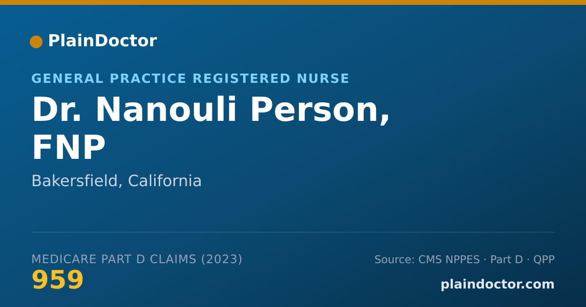 Shareable card for Nanouli Person, FNP - General Practice Registered Nurse, Bakersfield, CA