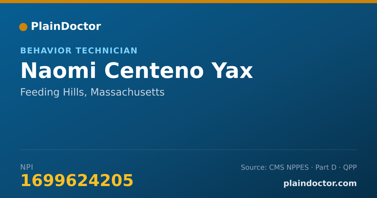 Shareable card for Naomi Centeno Yax - Behavior Technician, Feeding Hills, MA